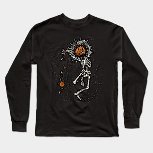 Retro Vintage Dance Macabre Skeleton Long Sleeve T-Shirt